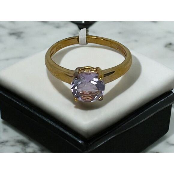 Victoria Townsend 18K Gold Vermeil Faux Amethyst Ring (Size 6) Chic Trendy Style - Picture 6 of 12